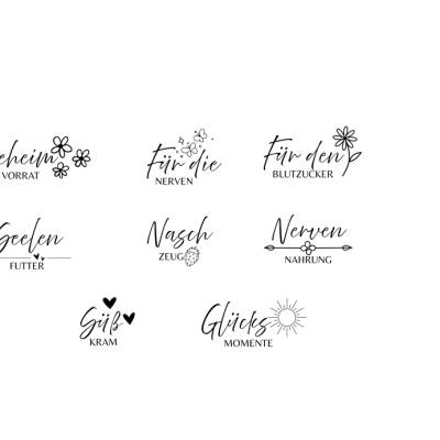 Vorratsdosen Bundle PNG SVG Datei - Download Plotterdatei - Plotter File -  Etiketten Vorlage -  Kekse Süßes Naschkram -