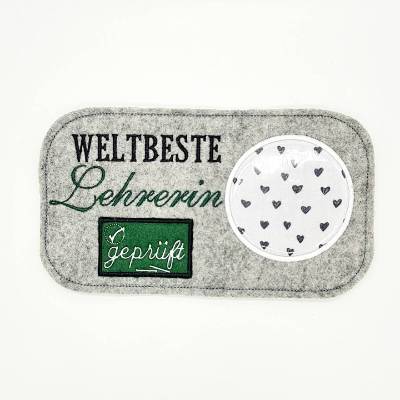 Stickdatei Mug Rug Lehrer und Lehrerin ITH