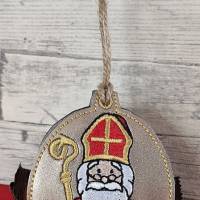 * Heiliger Nikolaus ITH * als GiveAway, mit Mitra und Stab, Mitgebsel, 17 x 6,5cm Bild 3