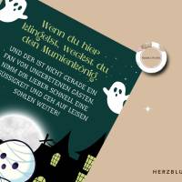 Halloween Türschild im Mumien-Design zum Selbstausdrucken – Gruselige Dekoration für Trick-or-Treat & Süßigkeitenschale Bild 5