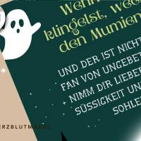 Halloween Türschild im Mumien-Design zum Selbstausdrucken – Gruselige Dekoration für Trick-or-Treat & Süßigkeitenschale Bild 6