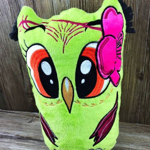 Stickdatei ITH Eule Blume für Rahmen 13×18 cm, Maschinenstickerei, ITH Stickmuster mit Tiermotiv