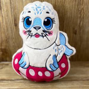 Stickdatei ITH Robbe Eddy für Rahmen 20x30 cm, Maschinenstickerei, ITH Stickmuster mit Tiermotiv Bild 1