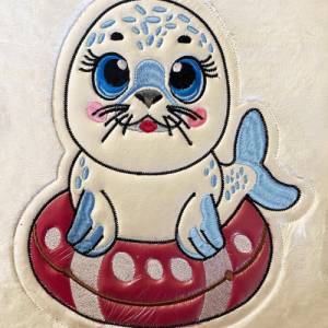 Stickdatei ITH Robbe Eddy für Rahmen 20x30 cm, Maschinenstickerei, ITH Stickmuster mit Tiermotiv Bild 3