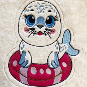 Stickdatei ITH Robbe Eddy für Rahmen 20x30 cm, Maschinenstickerei, ITH Stickmuster mit Tiermotiv Bild 4