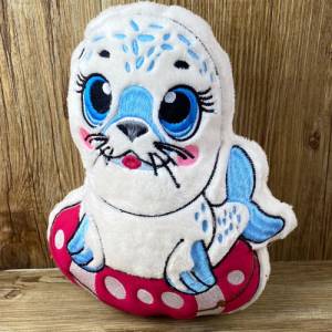 Stickdatei ITH Robbe Eddy für Rahmen 20x30 cm, Maschinenstickerei, ITH Stickmuster mit Tiermotiv Bild 5