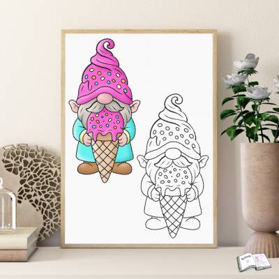 Digiset & Plott Eiscreme Wichtel Bertie – Digitales Set für Plotten, Sublimation & Laser