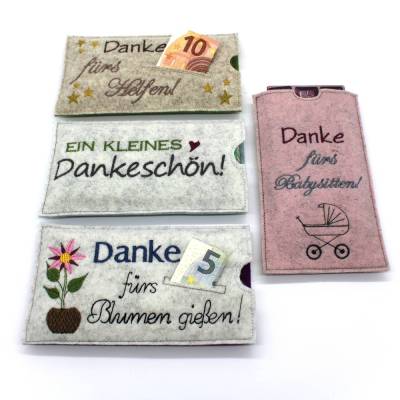 Stickdatei Schokohülle SET DANKE sagen 8 Motive