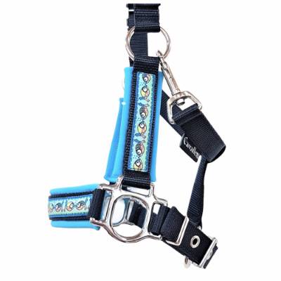 Halfter Shetty XS Fische Pferdehalfter Größe Shetty XS dunkelblau hellblau