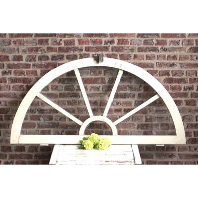 altes halbrundes Holzfenster Eiche mit Original Glas