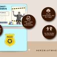 Polizei-Ausweis Bastelvorlagen – Individuelle Mitgebsel für Kindergeburtstag, Polizei-Party & Kinderveranstaltungen Bild 2