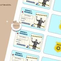 Polizei-Ausweis Bastelvorlagen – Individuelle Mitgebsel für Kindergeburtstag, Polizei-Party & Kinderveranstaltungen Bild 7