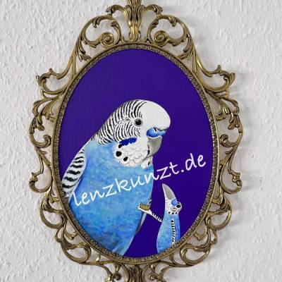 Der Wellensittichfrosch ist sehr sozial und liebt glänzende Dinge, Froschkönig, Froschbild, Frosch, Wellensittich