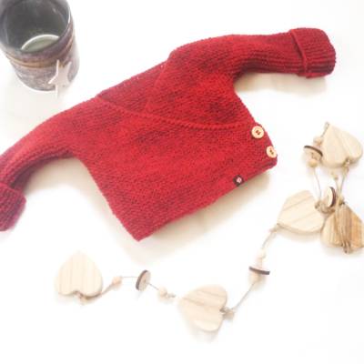 Bio Strickjacke in Rot Größe 62/68
