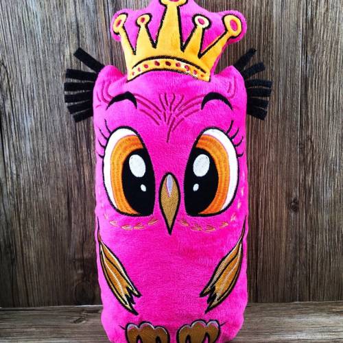 Stickdatei ITH Eule Prinzessin für Rahmen 16×26 cm, Maschinenstickerei, ITH Stickmuster mit Tiermotiv