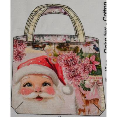 ♕ Canvas Panel mit Weihnachtsmann und Engel für eine Wendetasche 125 x 150 cm ♕