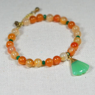 Armband YLUNA sommerliches Boho-Armband mit Karneol und Chrysopras (2474)