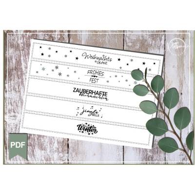 Banderole Weihnachten 001 Druckvorlage  Din A4 - Dateiformat PDF 