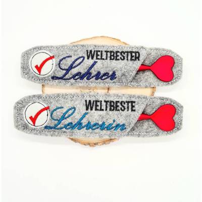 Stickdatei Etui Kugelschreiber Lehrer & Lehrerin ITH