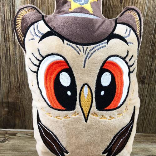Stickdatei ITH Eule Cowboy für Rahmen 16×26 cm, Maschinenstickerei, ITH Stickmuster mit Tiermotiv