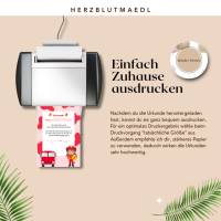 Personalisierte Feuerwehr Urkunde für Mädchen Feuerwehrparty in A4 - Ideales Geburtstags-Mitgebsel als Download Bild 3