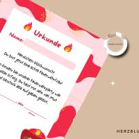Personalisierte Feuerwehr Urkunde für Mädchen Feuerwehrparty in A4 - Ideales Geburtstags-Mitgebsel als Download Bild 4