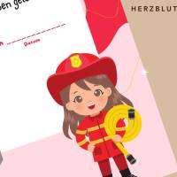 Personalisierte Feuerwehr Urkunde für Mädchen Feuerwehrparty in A4 - Ideales Geburtstags-Mitgebsel als Download Bild 7