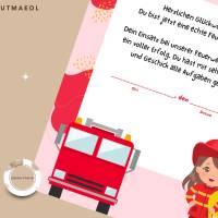 Personalisierte Feuerwehr Urkunde für Mädchen Feuerwehrparty in A4 - Ideales Geburtstags-Mitgebsel als Download Bild 8
