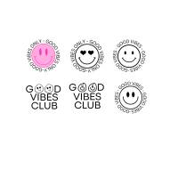 Good Vibes Club Bundle PNG SVG Datei - Download Plotterdatei - Plotter File - Smiley Herz Heart Bild 1