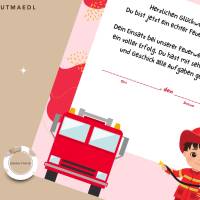Personalisierte Feuerwehr Urkunde für Jungs Feuerwehrparty in A4 - Ideales Geburtstags-Mitgebsel als Downloa Bild 8