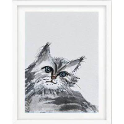 Handgemaltes Aquarellbild Katze – Original Katzenbild auf 10x15 cm Aquarellpapier – Geschenk für Katzen