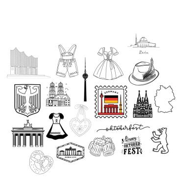 Germany Deutschland Bundle PNG SVG Datei - Download Plotterdatei - Plotter File - Brandenburger Tor Bayern Oktoberfest B