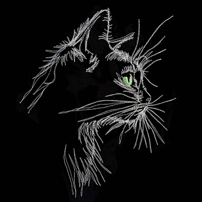 Katze Konturen seitlich Lichteffekt 24-26*15-16cm, JEF 20*17cm