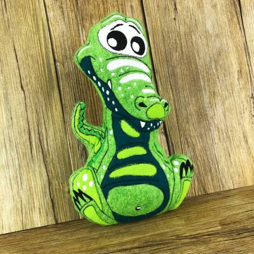 Stickdatei ITH Krokodil KROKOLINO für 16×26 cm, Maschinenstickerei, ITH Stickmuster mit Tiermotiv