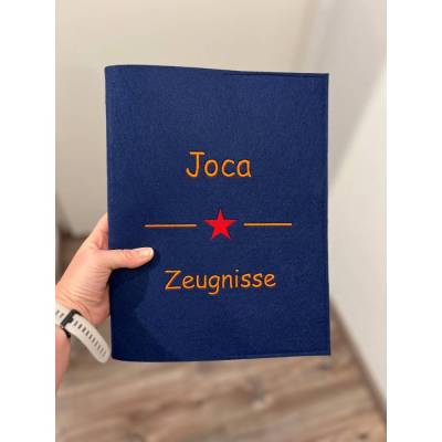 Personalisierte Zeugnis Mappe mit Wunschsymbol Motiv - viele Farben möglich Junge oder Mädchen
