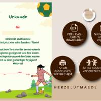 Fußball Urkunde als Mitgebsel für den Kindergeburtstag | Geschenktüte für Kinder | Fußballturnier Bild 2