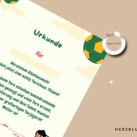 Fußball Urkunde als Mitgebsel für den Kindergeburtstag | Geschenktüte für Kinder | Fußballturnier Bild 4