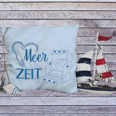 Stickdatei Maritim Urlaub Auszeit am Meer – MEERZEIT Set für Stickmaschine