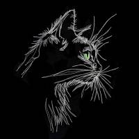 Katze Konturen seitlich Lichteffekt 20x26-30cm, 21*40cm EXP Bild 1