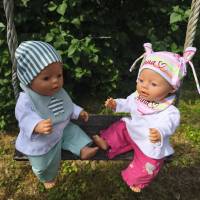 Stickdatei Puppenkleidung für Baby Puppe 43cm – Halstuch, Mütze, Teddy, Schnullertuch, Sabberlatz Set 2550 mit Anleitung Bild 5