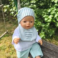 Stickdatei Puppenkleidung für Baby Puppe 43cm – Halstuch, Mütze, Teddy, Schnullertuch, Sabberlatz Set 2550 mit Anleitung Bild 7