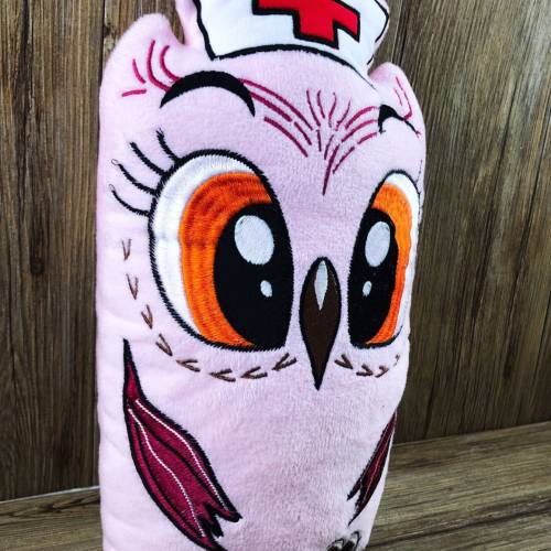 Stickdatei ITH Eule Krankenschwester für 20×30, Maschinenstickerei, ITH Stickmuster mit Tiermotiv