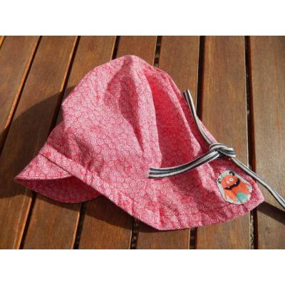 Sonnenmütze rot weiß, Gr. 51-54