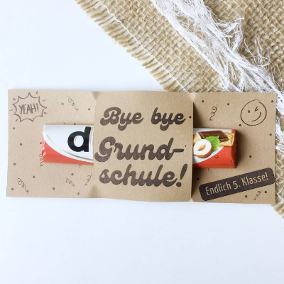 Druckvorlage Abschiedsgeschenk Ferienstart, endlich 5. Klasse, von Lehrer, Schüler, tschüss Grundschule, Schulferien