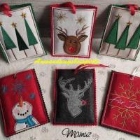 * Adventskalender TO GO, ITH Stickdatei * Hülle für Gutscheine, Geldgeschenke usw., Doodle und Füllstich Bild 1