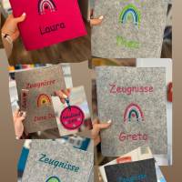 Personalisierte Zeugnis Mappe mit Regenbogen Motiv - viele Farbdesigns möglich Junge oder Mädchen Bild 6