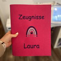 Personalisierte Zeugnis Mappe mit Regenbogen Motiv - viele Farbdesigns möglich Junge oder Mädchen Bild 7