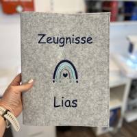 Personalisierte Zeugnis Mappe mit Regenbogen Motiv - viele Farbdesigns möglich Junge oder Mädchen Bild 9