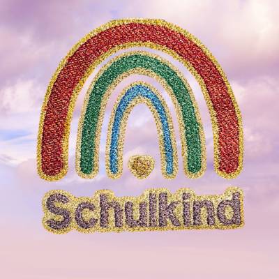 Stickdatei Glitzer Vinyl Regenbogen Set 2545 – Einschulung Schulkind Stickmuster