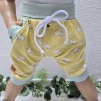 Shorts Gr.92-98 Kurze Hose Pumphose Gelb Hase aus Jersey Bild 1